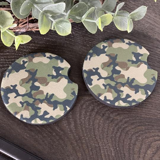 Camo Neoprene Car Coaster Set