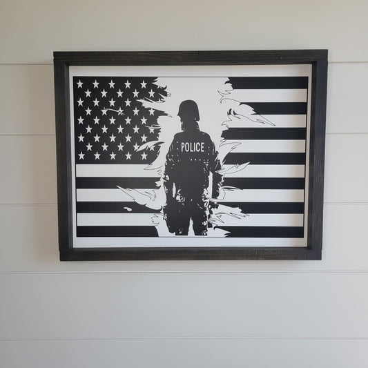 Police Flag Sign