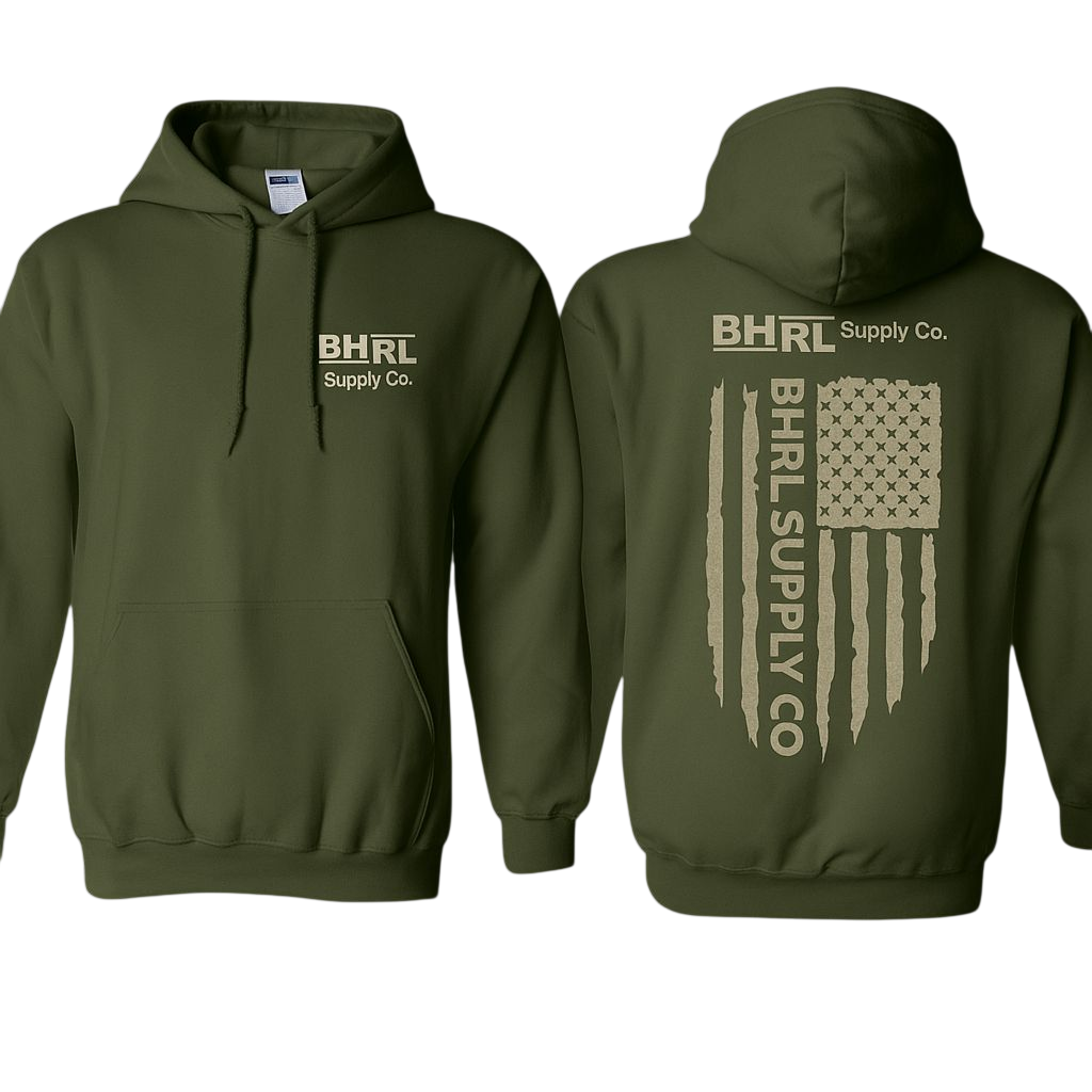 Military Green BHRL Flag Hoodie