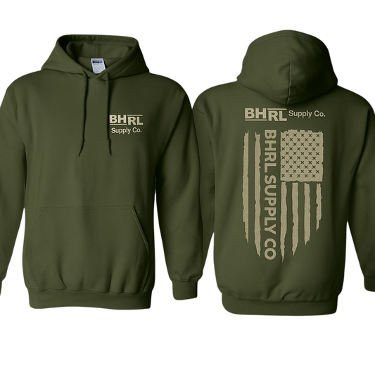 Military Green BHRL Flag Hoodie